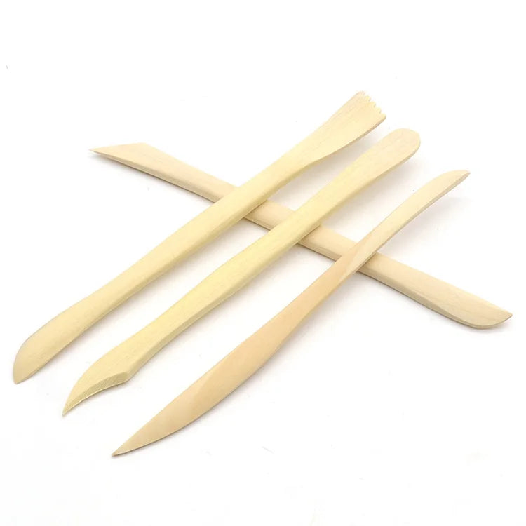 10-Piece Wooden Clay Sculpting Tool Set