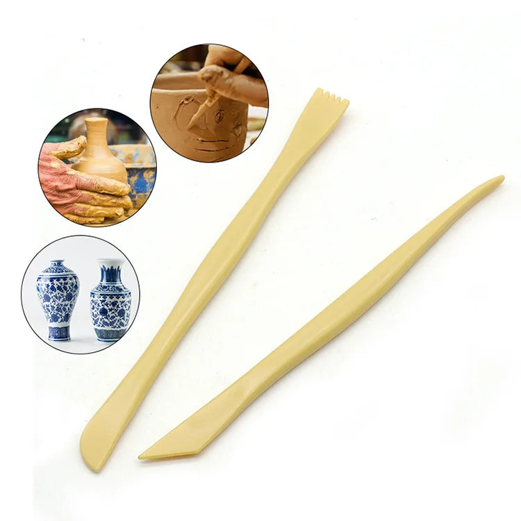 10-Piece Wooden Clay Sculpting Tool Set