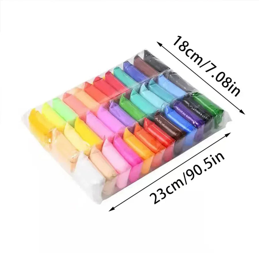 36-Color Air-Dry Clay Craft Kit — Soft Ultra-Light Clay with Sculpting Tools