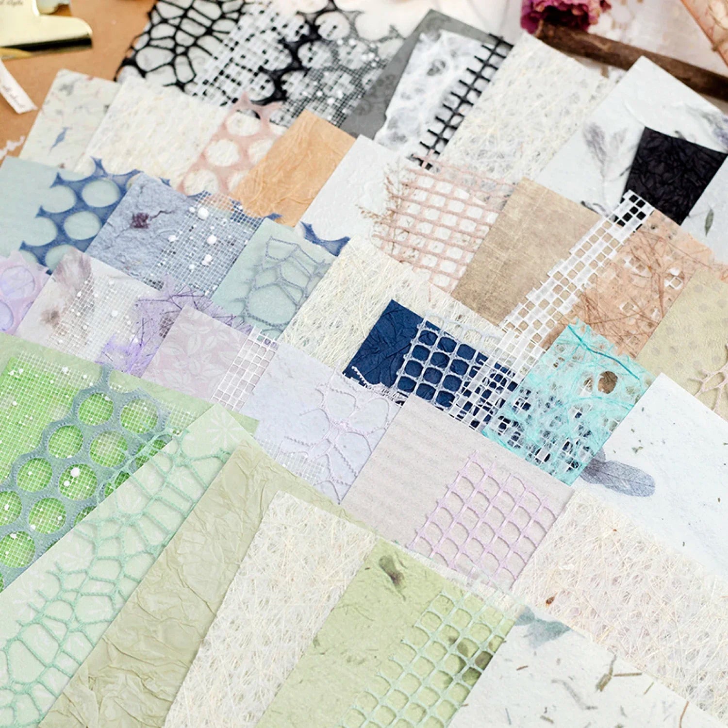 Aesthetic Textured Scrapbook Paper Pack – Vintage Collage & Journaling Materials