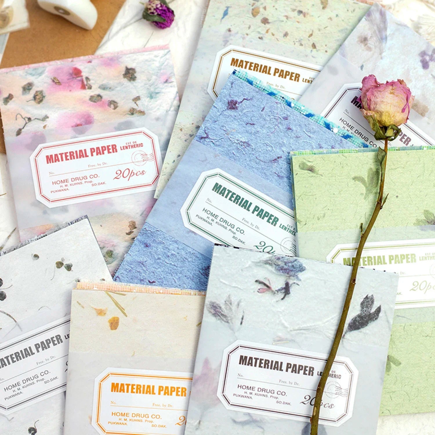 Aesthetic Textured Scrapbook Paper Pack – Vintage Collage & Journaling Materials