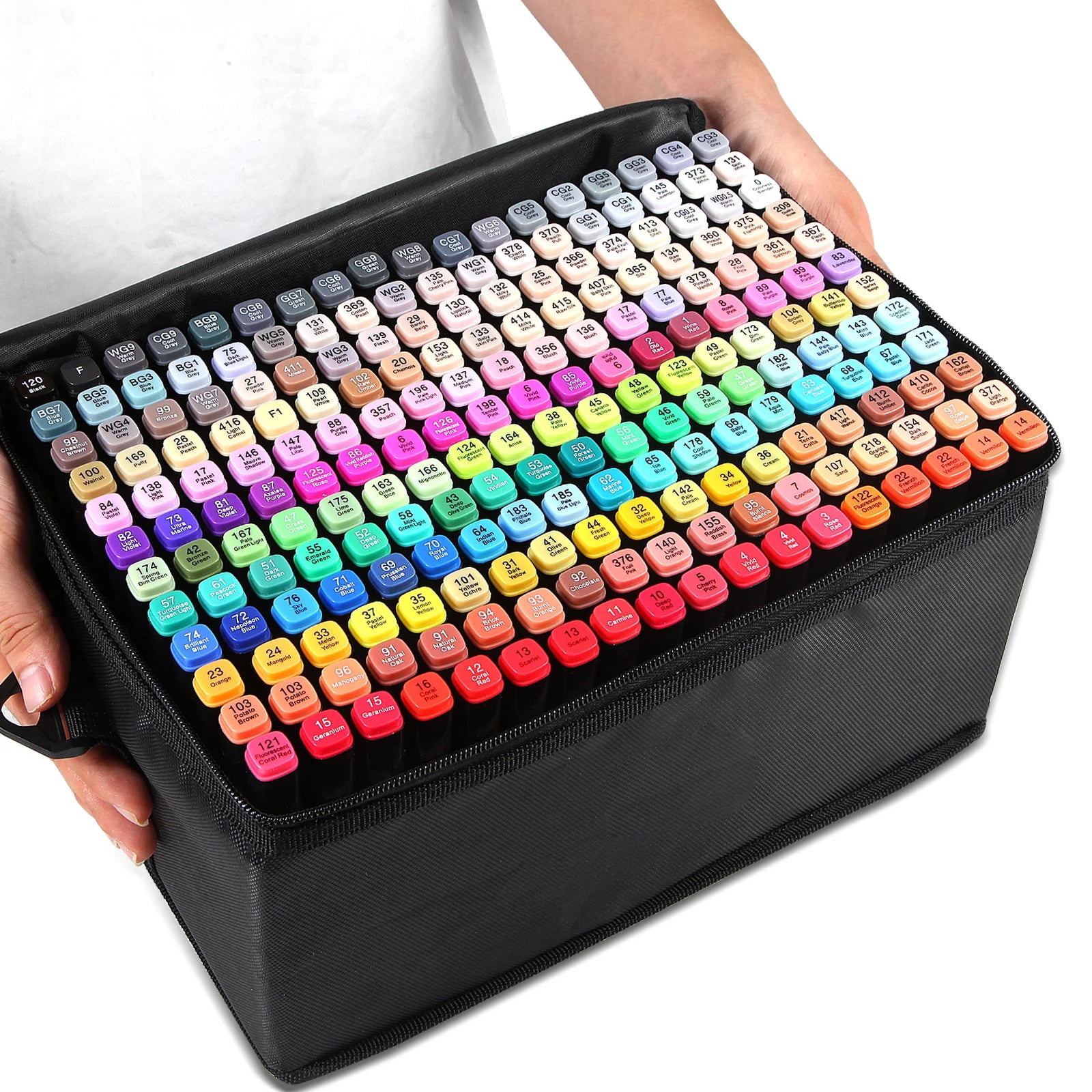 Aesthetic Dual-Tip Alcohol Art Markers - 12, 24, 36, 48, 60, 80, and 168 Color Set with Case
